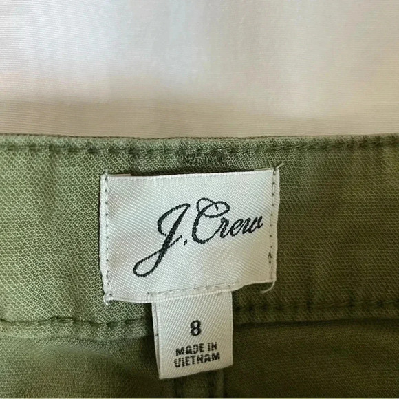 J.Crew Military Green Shirt Skirt Size 8 Pockets Y2K 90’s Casual Flat Front - Picture 2 of 8